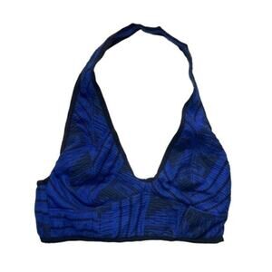 Free People Intimately Blue Halter Bralette Top XS Ruched Boho